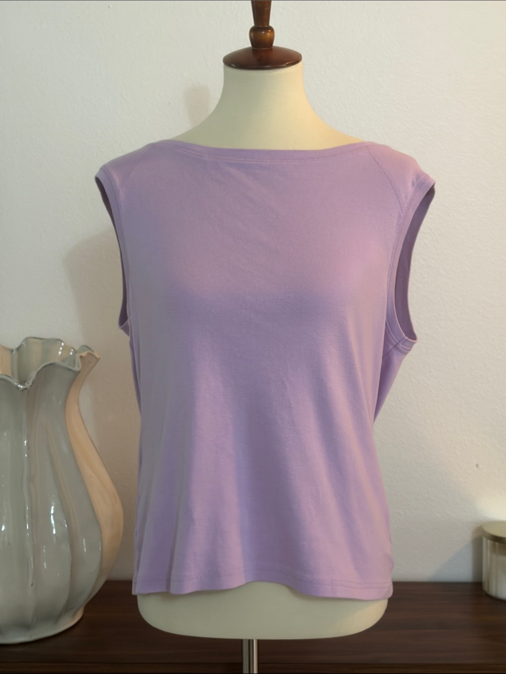 LOFT Soft Lavender Boatneck‎ Sleeveless Tank